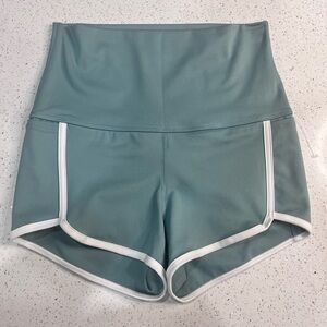 Free people movement island time ultra high waist shorts S fitted teal nwot logo